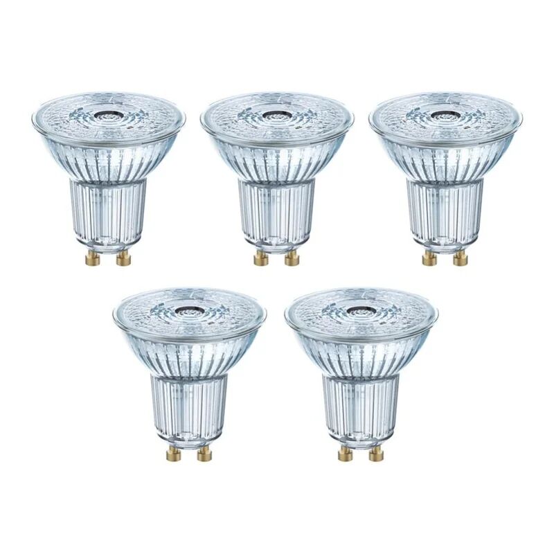 Osram Set da 5 lampadine LED, faretto, trasparente, luce calda, 4.3W=350LM (equiv 50 W), 36° ,