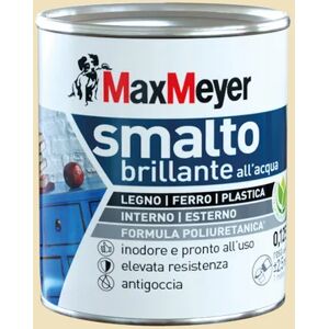 MAXMEYER Vernice da esterno antigoccia per legno e ferro e plastica  poliuretanico bianco panna lucido, 0.125 l