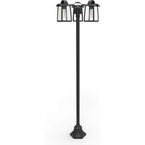 Lutec Lampione da giardino, Kelsey H 195 cm, nero, IP44