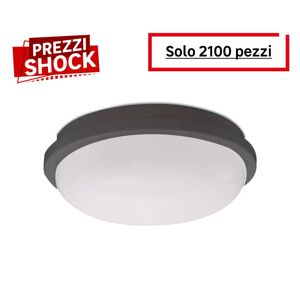 Leroy Merlin Plafoniera LED da esterno garage Round Out, grigio Ø 22 cm, luce calda IP54