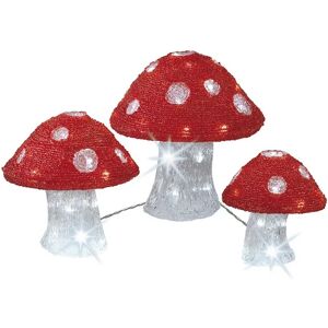 LUMINEO Set 3 Funghi Natalizi Per Esterni In Acrilico Led Kaeming Arredo Natalizio