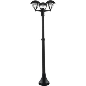 Intec Palo LED per esterno MEGAN nero a 3 luci 12W 4000K (luce naturale) 190 cm. IP44