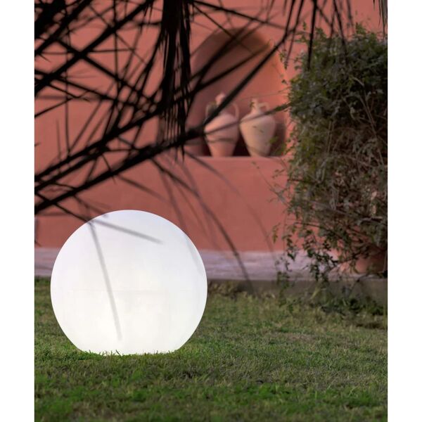newgarden sfera luminosa da esterno buly h 35 cm,in polietilene, luce bianco freddo e27