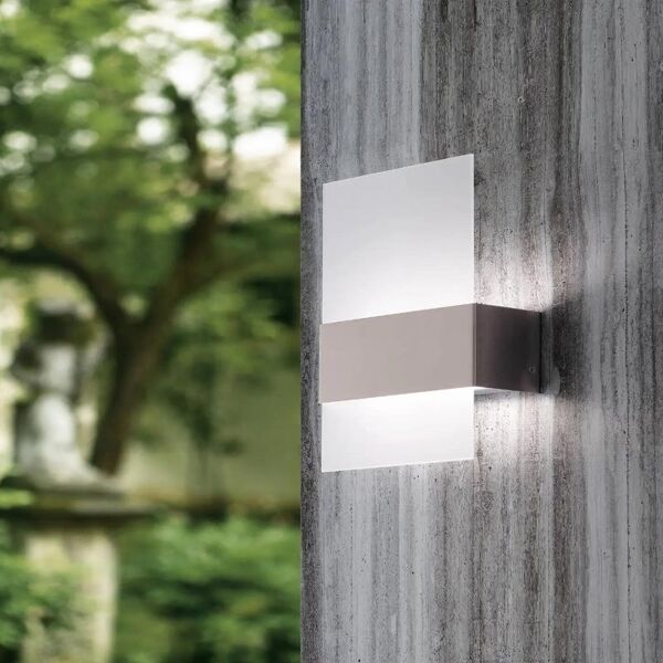 eglo applique nadela led  in inox, grigio, 2.5w 360lm ip44