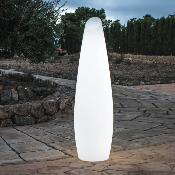 newgarden lampada da esterno da terra freoo h 170 cm,in polietilene, luce bianco freddo t8 2200lm