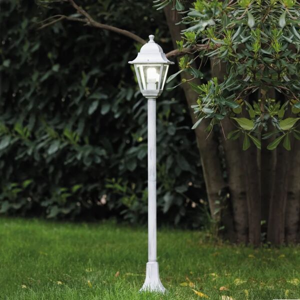 leroy merlin lampione da giardino, old h 121 cm, argento e bianco, ip43