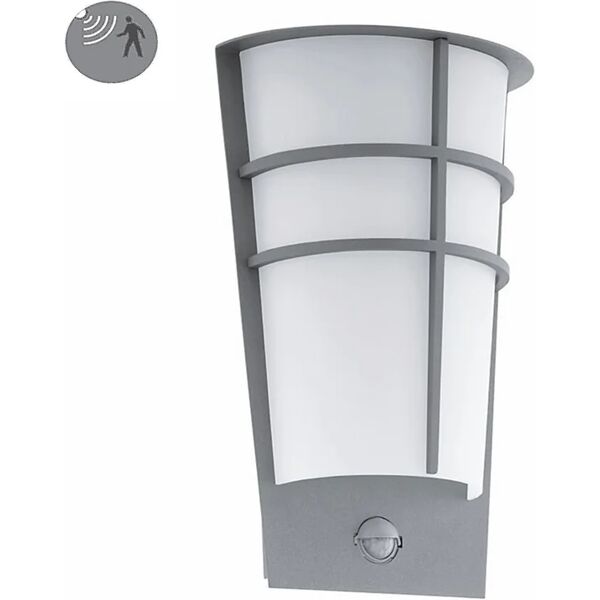 eglo applique breganzo led  in acciaio galvanizzato, grigio, 2.5w 180lm ip44