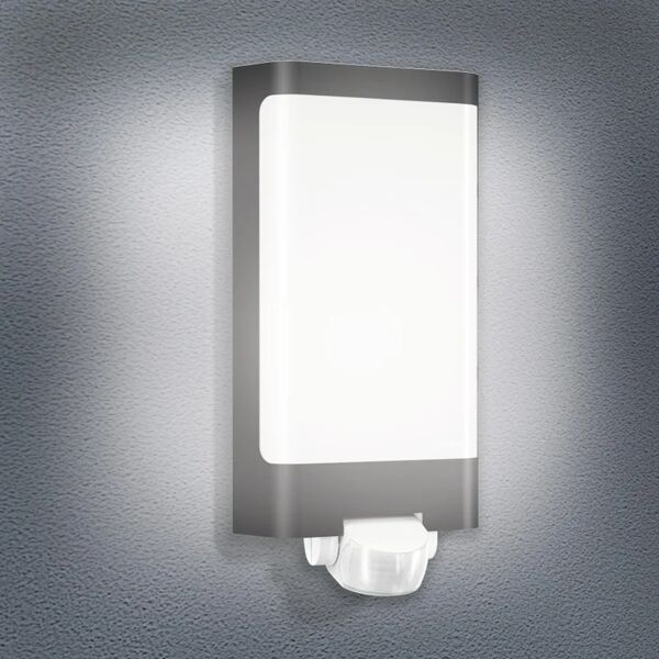 steinel applique led moderno da esterno l240 grigio con sensore di moviemtno