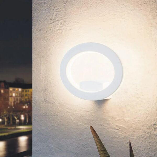 eglo applique emollio led  in alluminio, bianco, 10w 1000lm ip44