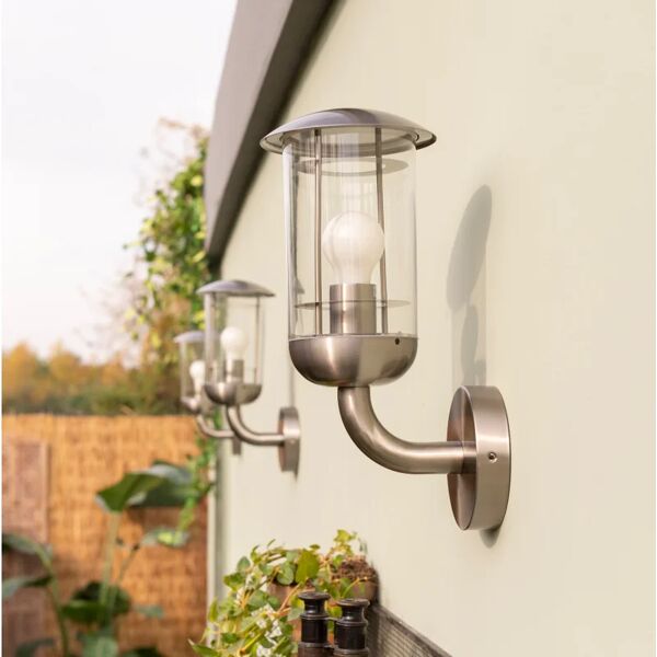 inspire applique per giardino harvey in inox, grigio, e27 max60w