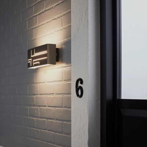 inspire applique led moderno da esterno strip grigio