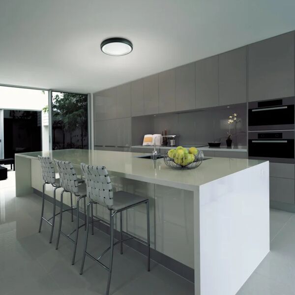 sovil plafoniera loft led  in alluminio, nero, 8w 1420lm ip65