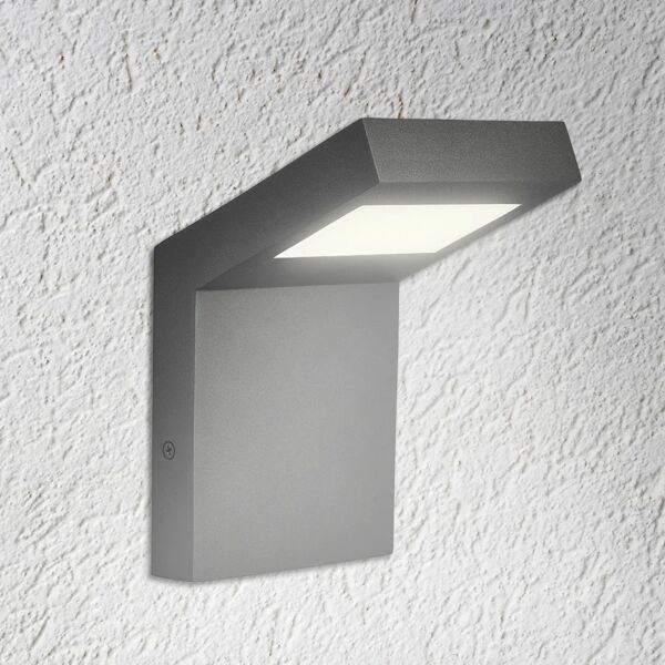 leroy merlin applique roof led  in alluminio, nero, 10w 600lm ip54