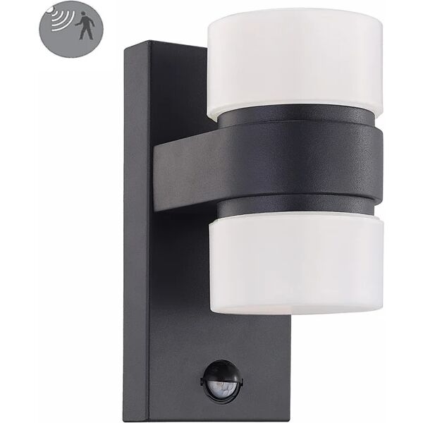 eglo applique atollari led  in alluminio, antracite, 12w 1000lm ip44