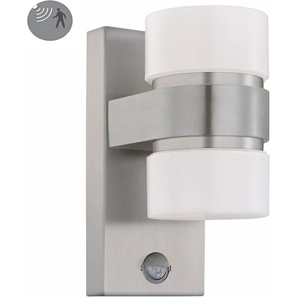 eglo applique atollari led  in alluminio, grigio, 12w 1000lm ip44