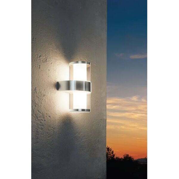 eglo applique beverly led  in alluminio, grigio, 7.4w 560lm ip44