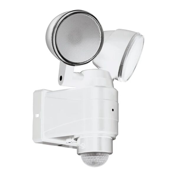 eglo faro da esterno con sensore di movimento csabas in policarbonato, bianco, modulo led 2x7.5w ip44