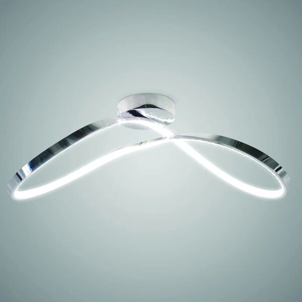 leroy merlin plafoniera moderno led infinity, argento 70x30 cm, luce naturale