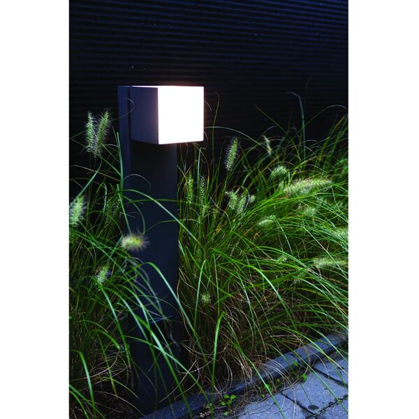 lutec lampione da giardino, cuba h 75 cm, antracite 1200 lumen, ip54