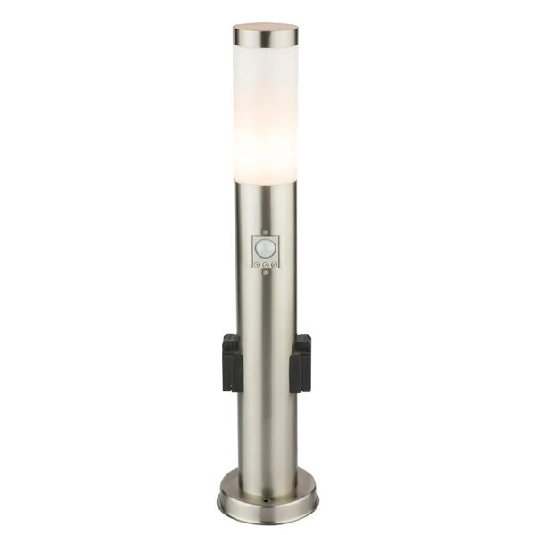 leroy merlin lampione da giardino con sensore di moviemtno, boston h 60 cm, argento 500 lumen, ip44