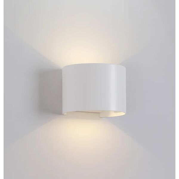 mantra applique led moderno da esterno davos round bianco