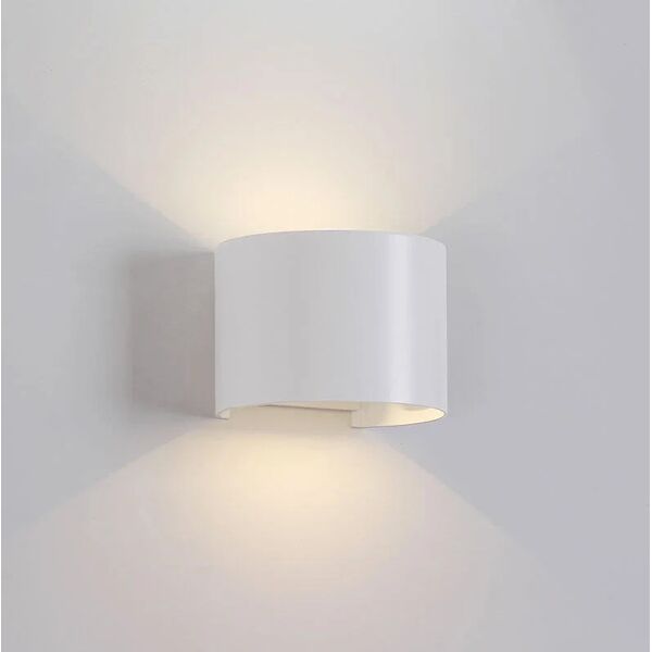 mantra applique led moderno da esterno davos round grigio