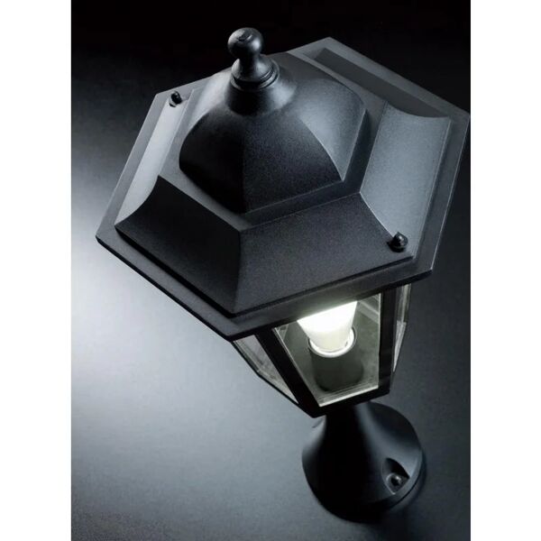 sovil lampada palo alto tre luci per giardino colore nero per esterno linea maxi esagonale livos