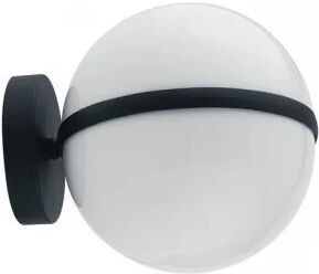 intec light applique da esterno orbit nera con diffusore bianco