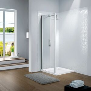 Leroy Merlin Lato fisso prodotto senza tipo di apertura Slimline  75 cm, H 195 cm in vetro, spessore 6 mm trasparente silver