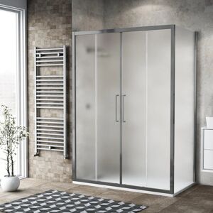 Leroy Merlin Porta doccia rettangolare Record 165 x 80 cm, H 195 cm in vetro, spessore 6 mm satinato argento