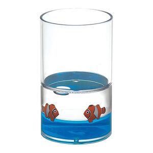 GEDY Bicchiere porta spazzolini Pyxis  L 7.2 x H 12 in resina trasparente/blu