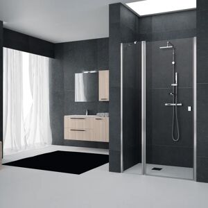 Leroy Merlin Porta doccia battente Glam  161 cm, H 201.7 cm in vetro, spessore 6 mm trasparente cromato