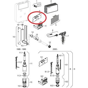 Geberit Placca di comando per wc sospeso  TWINLINE bianco