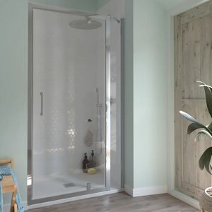 SANYCCES Porta doccia battente Bilbao  140 cm, H 190 cm in vetro, spessore 6 mm trasparente cromato