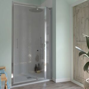 SANYCCES Porta doccia battente Bilbao  140 cm, H 190 cm in vetro, spessore 6 mm fumé cromato