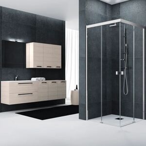 Leroy Merlin Box doccia rettangolare scorrevole Glam 120 x 70 cm, H 200 cm in vetro, spessore 6 mm trasparente cromato