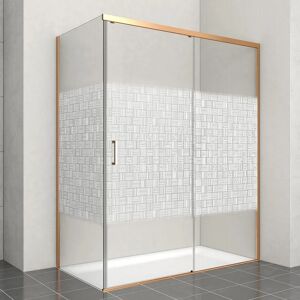 Leroy Merlin Porta doccia scorrevole Jazz  160 cm, H 200 cm in vetro, spessore 6 mm satinato oro