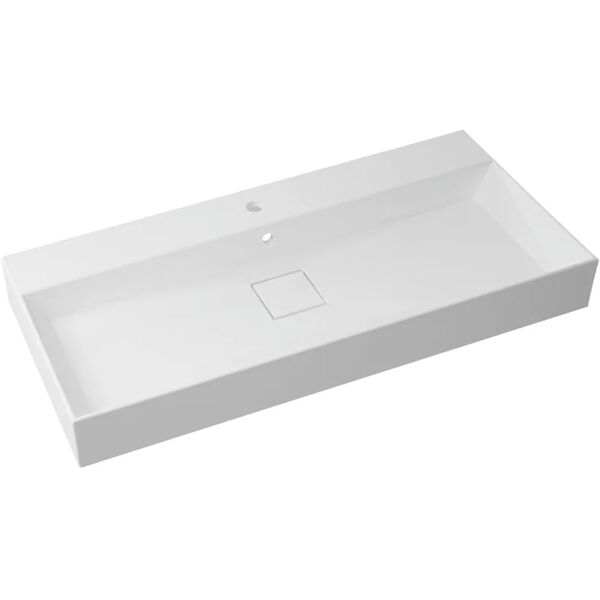 sensea lavabo da incasso rettangolare neo l 105 x p 49 x h 15 cm in resina bianco