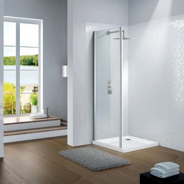 leroy merlin lato fisso prodotto senza tipo di apertura slimline  110 cm, h 195 cm in vetro, spessore 6 mm trasparente silver