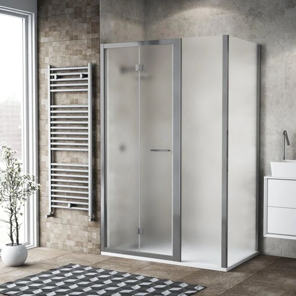 leroy merlin porta doccia rettangolare record 135 x 80 cm, h 195 cm in vetro, spessore 6 mm satinato argento