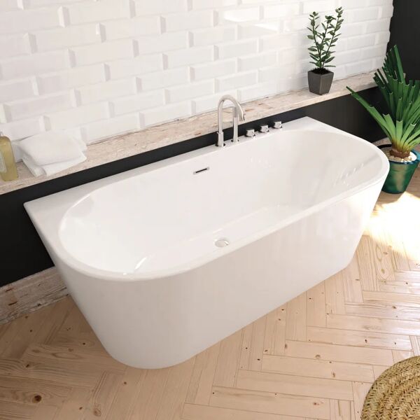 sanycces vasca da bagno semi indipendente torino bianco 170 x 80 cm