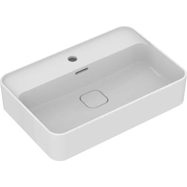 ideal standard lavabo strada ii d'appoggio rettangolare in ceramica l 40 x p 40 x h 17.5 cm bianco