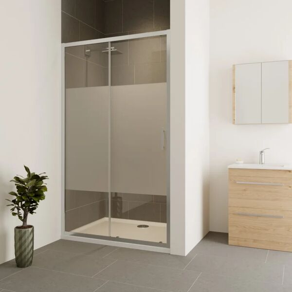 leroy merlin porta doccia scorrevole verve  160 cm, h 190 cm in vetro, spessore 6 mm satinato cromato