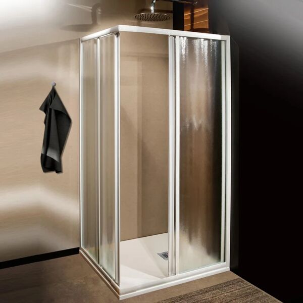 leroy merlin box doccia rettangolare scorrevole plumin 70 x 80 cm, h 185 cm in vetro, spessore 3 mm acrilico piumato bianco