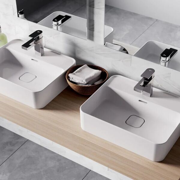 ideal standard lavabo free-standing d'appoggio rettangolare in ceramica l 50 x p 40 x h 13 cm bianco