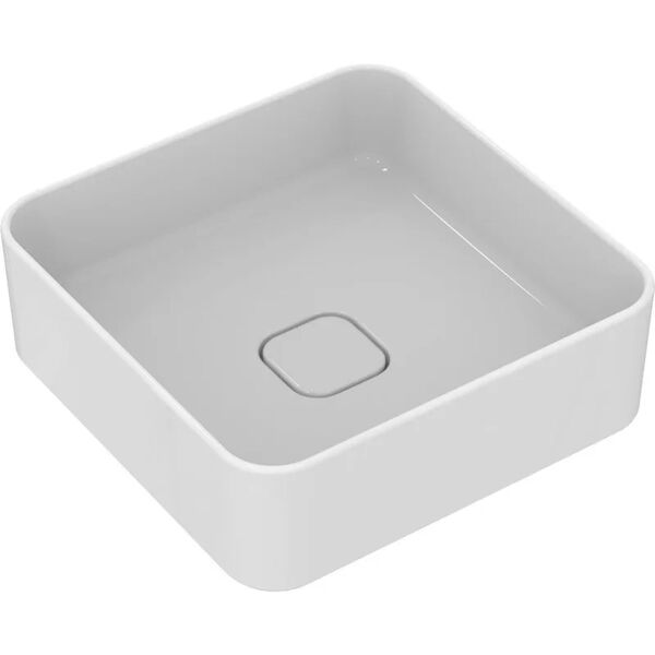 ideal standard lavabo strada ii d'appoggio quadrato in ceramica l 40 x p 40 x h 13 cm bianco