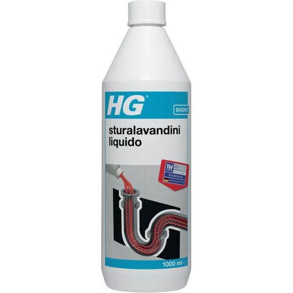 hg disgorgante chimico  sturalavandini liquido per cucina bagno di vapore (hammam) wc, tubi, pozzo nero, impianti di trattamento delle acque reflue e bagni chimici 1 lt