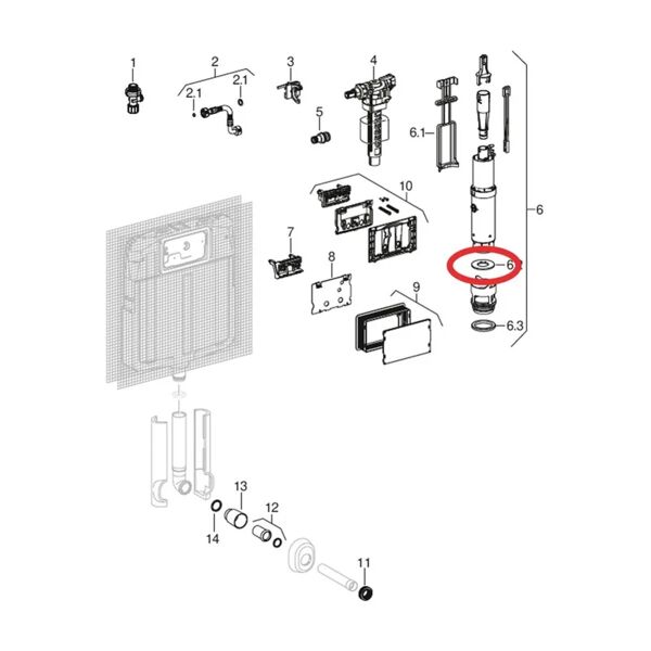 geberit guarnizione valvola  per campana in gomma vulcanizzata