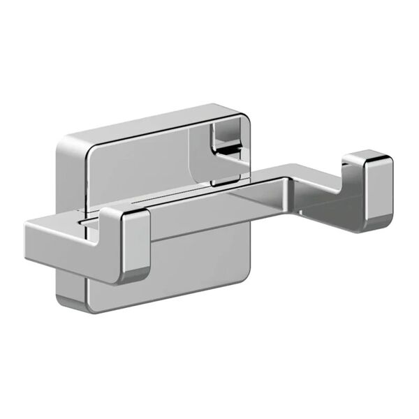 aquasanit gancio appendiabiti da avvitare   cubo in abs cromo lucido 2 ganci l 9 x h 4.5 cm