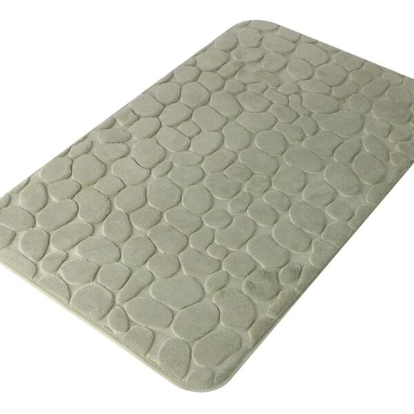 aquasanit tappeto bagno rettangolare memory foam  in poliestere verde 75 x 45 cm